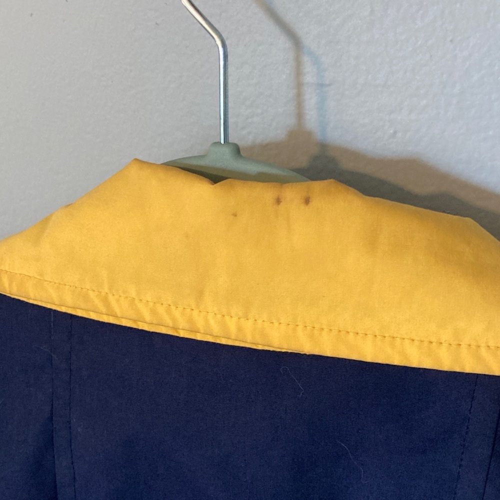 London Fog Windbreaker Jacket Vintage Unisex Navy Yellow Sz Medium - Picture 5 of 7
